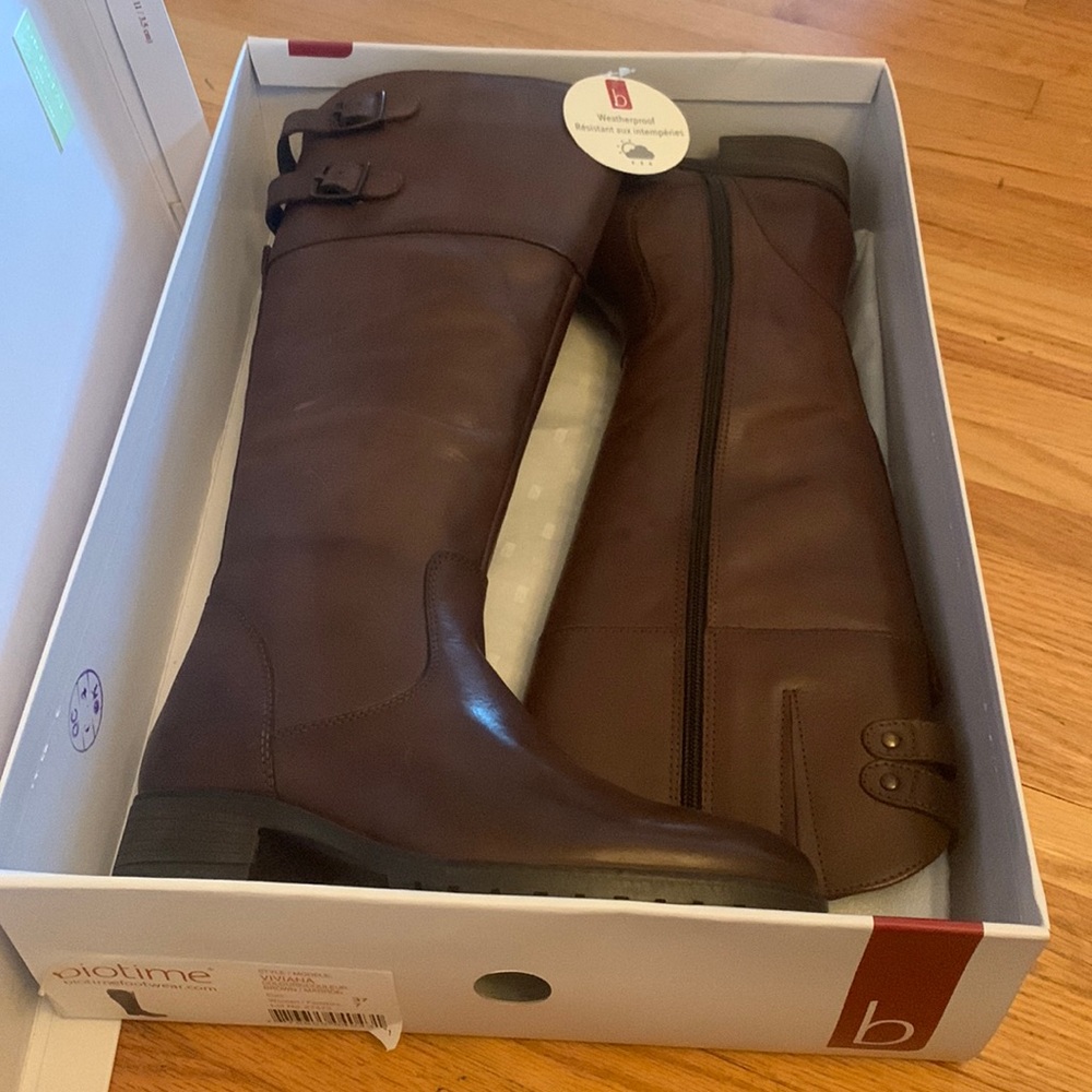 Biotime Viviana Boots Weatherproof Brown Genuine Leather - Picture 1 of 4